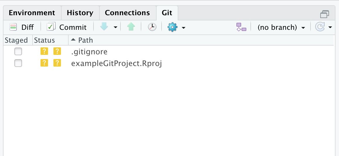 the git panel in rstudio shows changes you've made with buttons to see the changes and commit them
